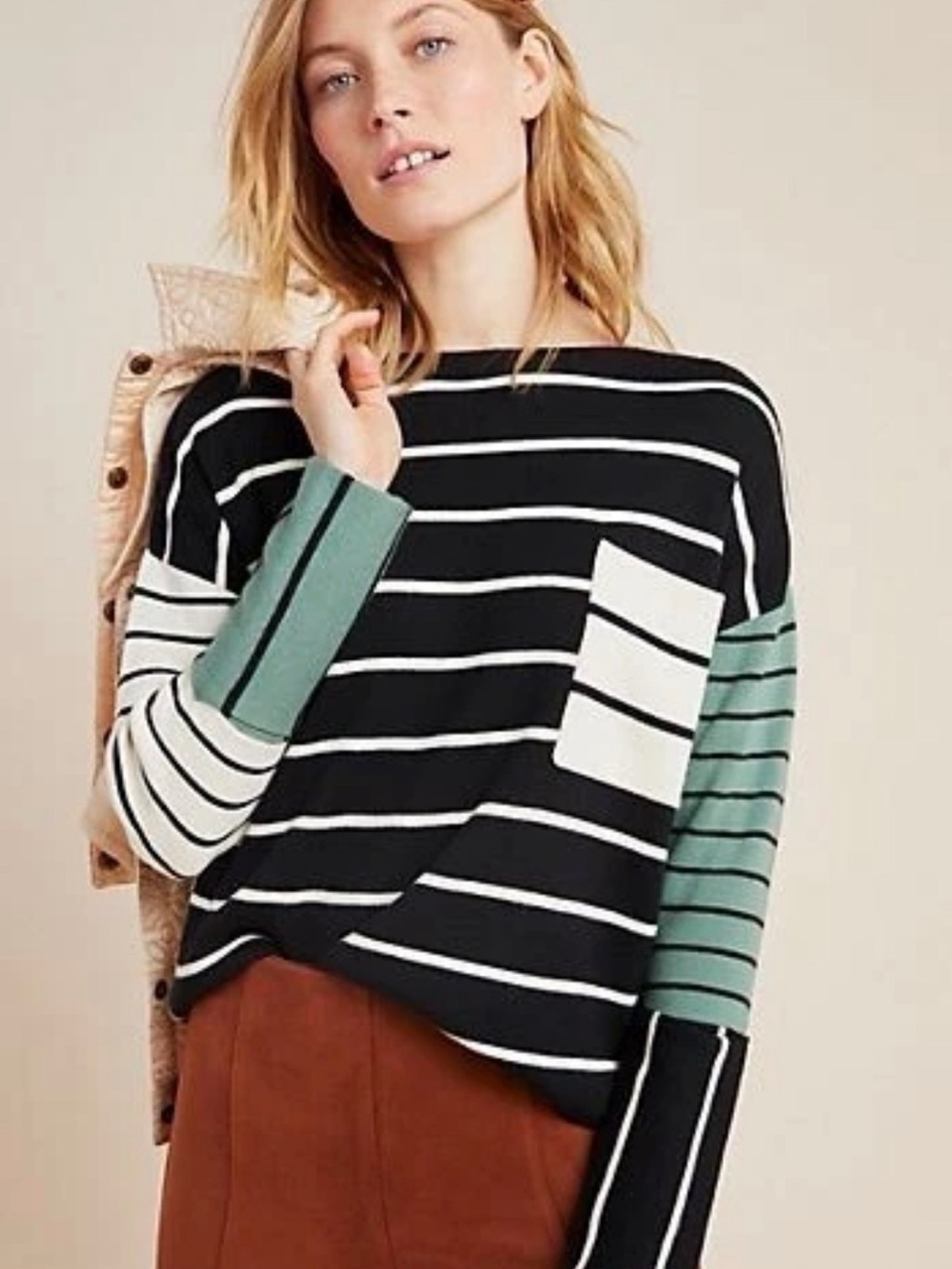 Faye Striped Sweater by Anthropologie size Xs